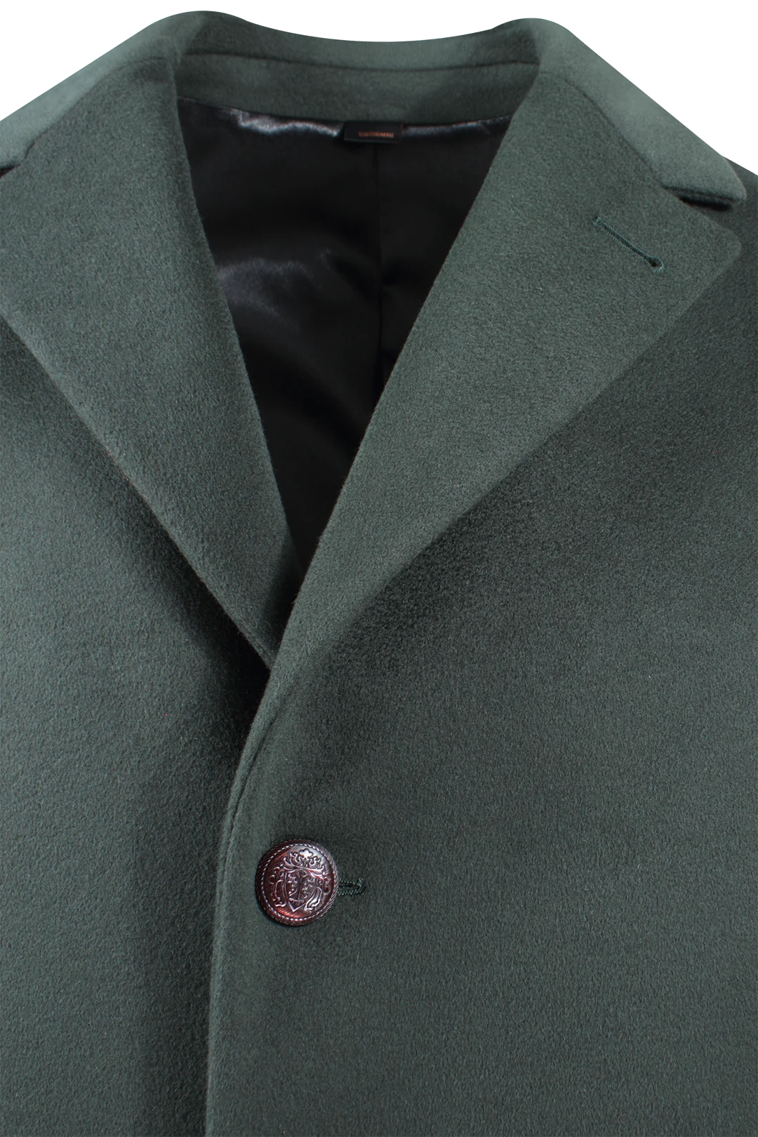 Cappotto classico in pura lana verde rever