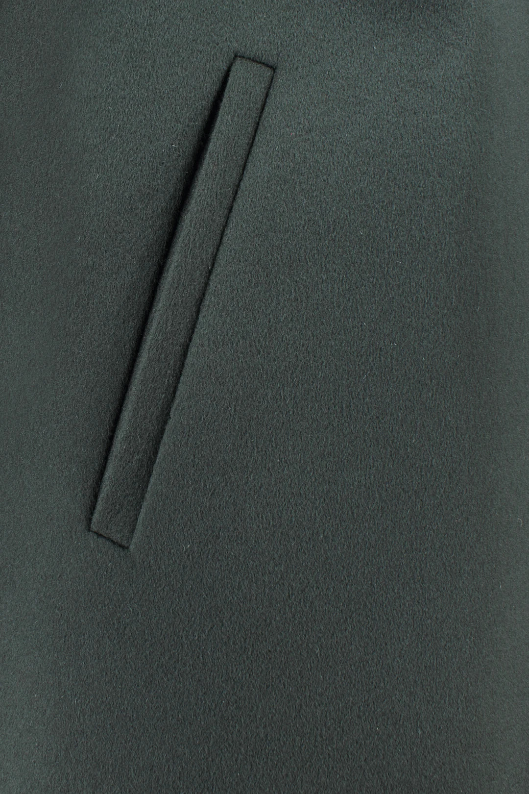 Cappotto classico in pura lana verde tasca
