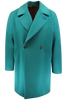 Cappotto con cinta in lana verde acqua