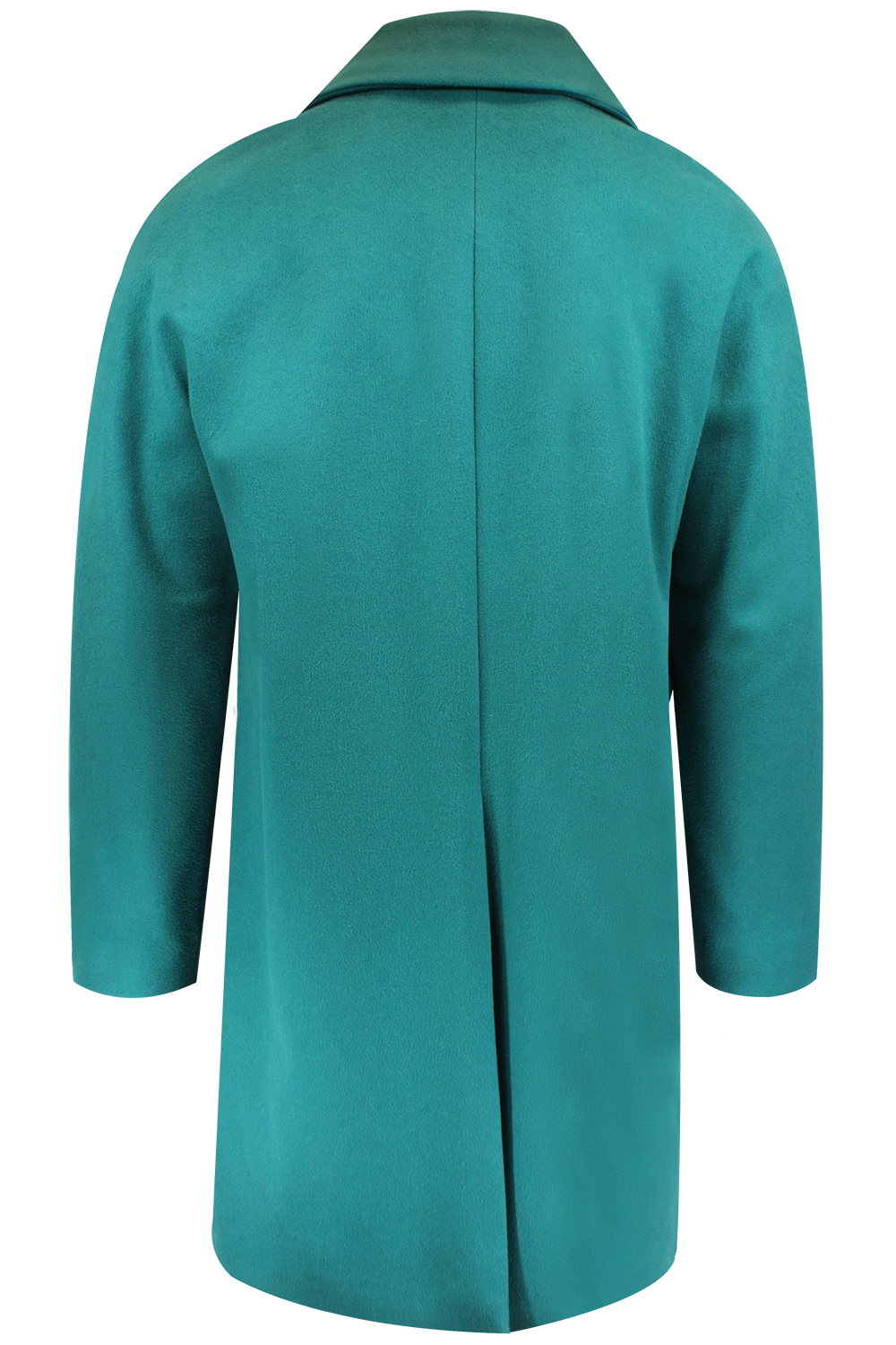 Cappotto con cinta in lana verde acqua retro