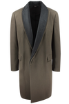 Cappotto doppio rever in lana verde khaki