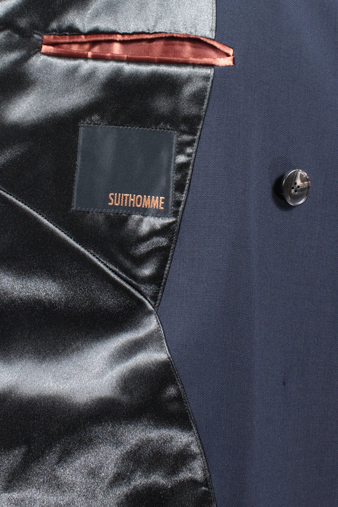 Cappotto doppiopetto con cintura in lana blu brand