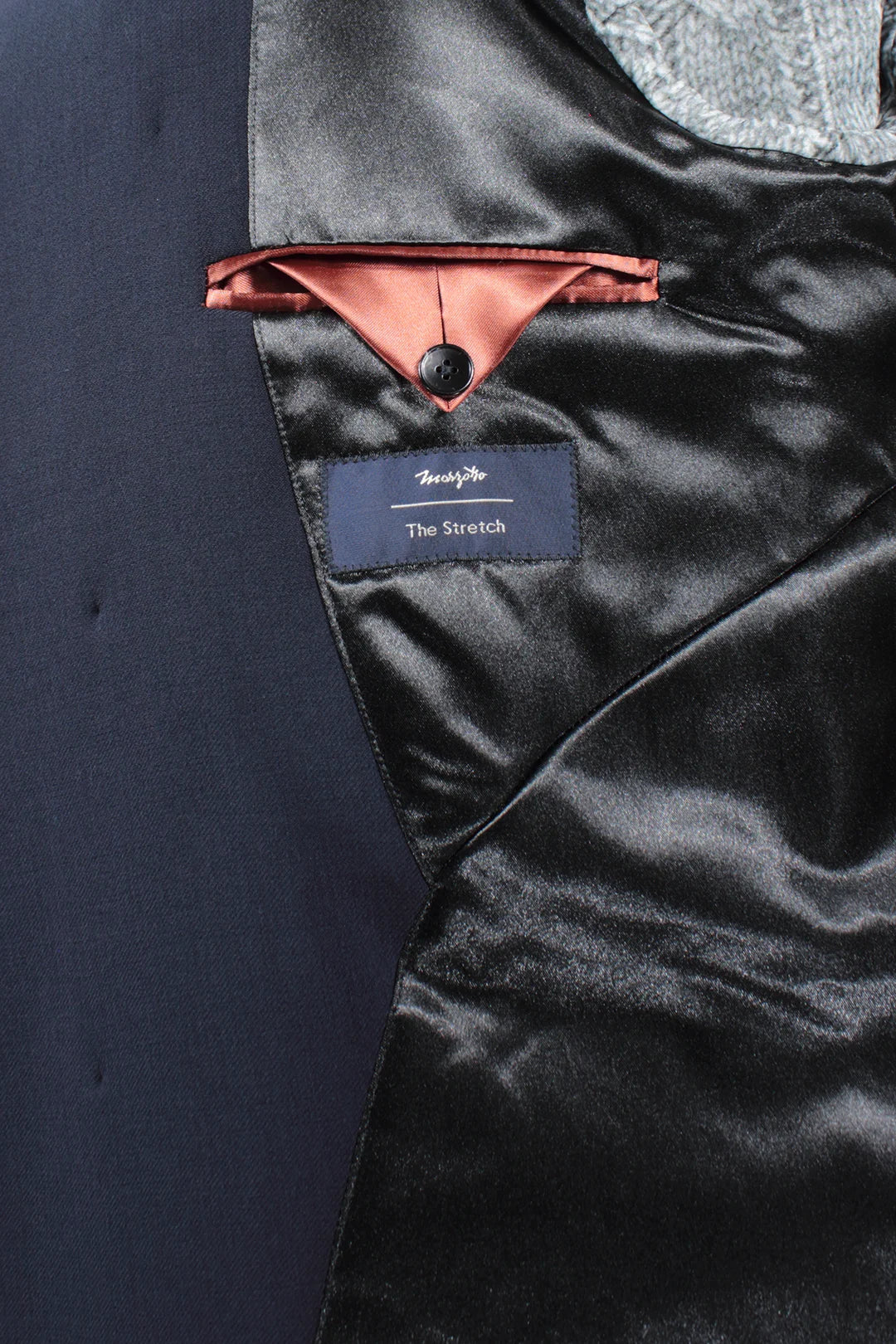 Cappotto doppiopetto con cintura in lana blu tessuto