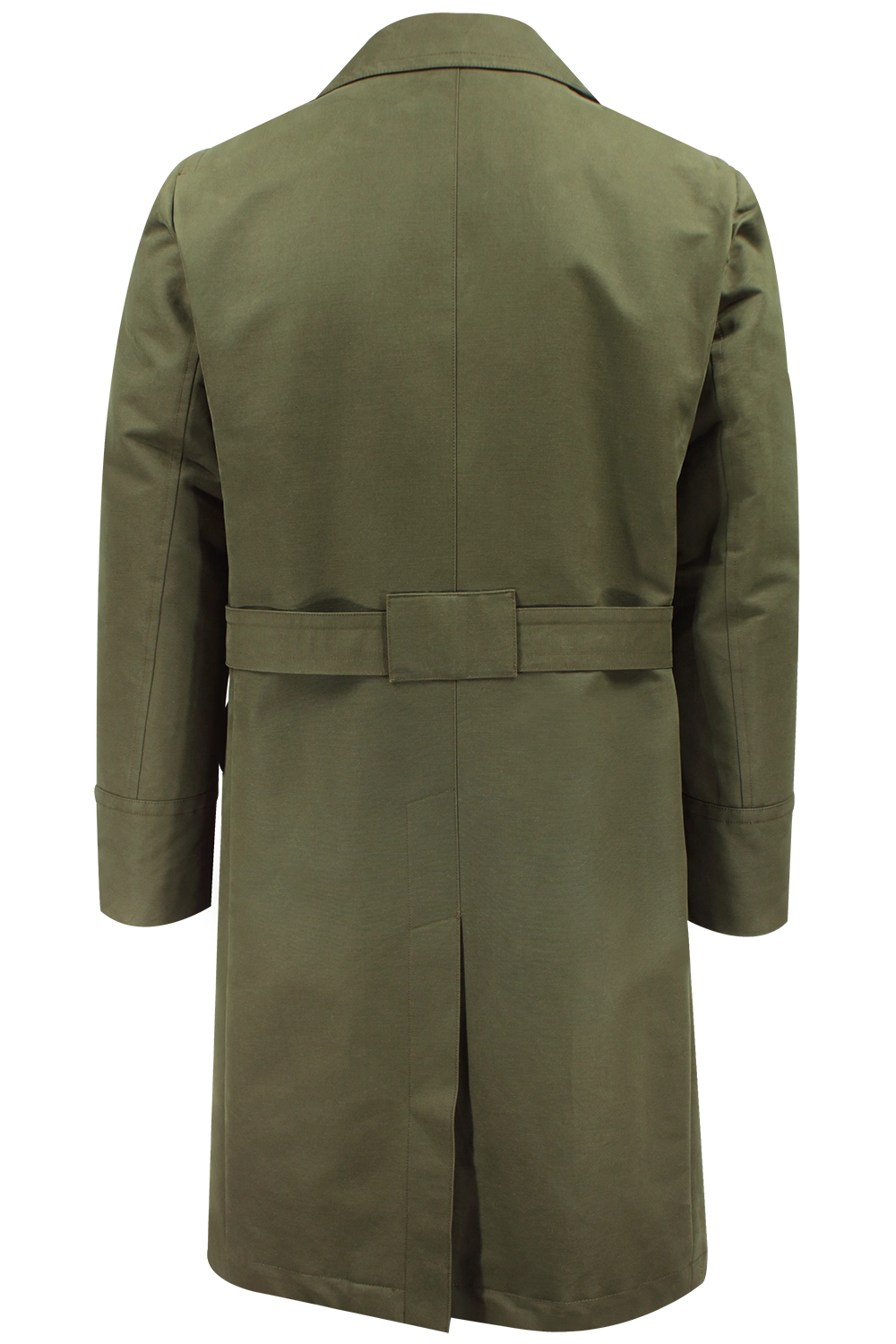 Cappotto con cintura in cotone verde militare retro
