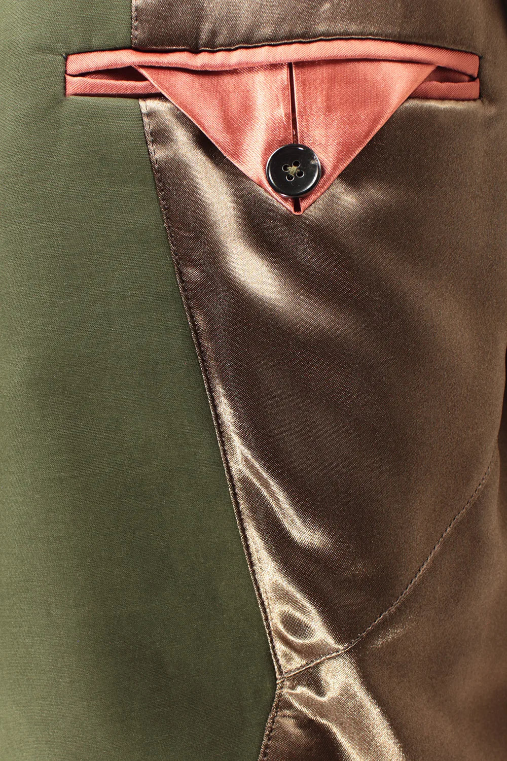 Cappotto con cintura in cotone verde militare taschino