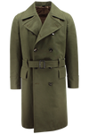 Cappotto con cintura in cotone verde militare