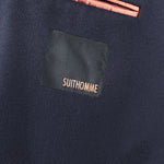 Cappotto doppiopetto in lana blu brand