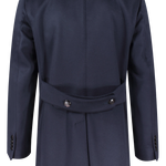 Cappotto doppiopetto in lana blu retro