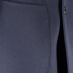 Cappotto doppiopetto in lana blu tasca