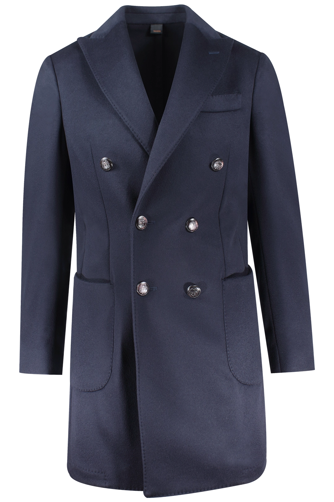 Cappotto doppiopetto in lana blu