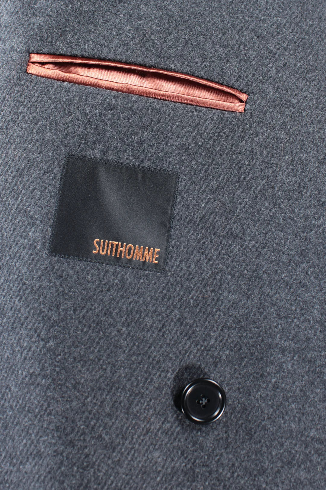 Cappotto doppiopetto in lana grigio antracite brand