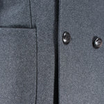 Cappotto doppiopetto in lana grigio antracite tasca