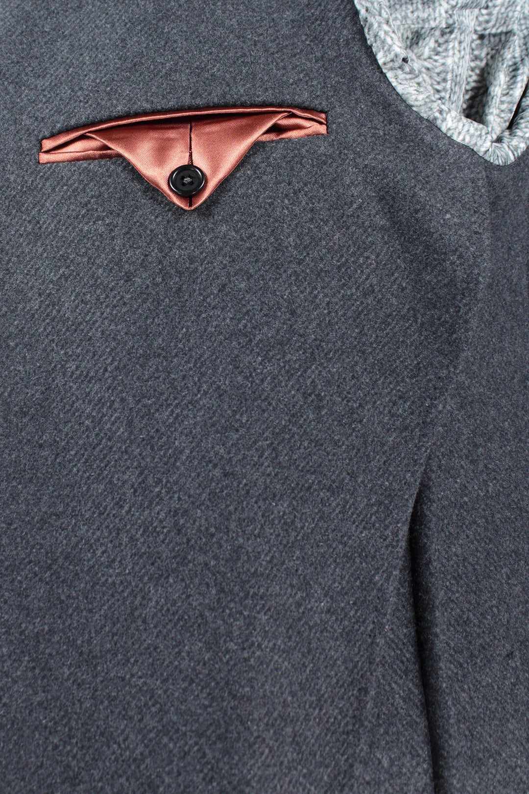 Cappotto doppiopetto in lana grigio antracite taschino