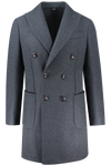 Cappotto doppiopetto in lana grigio antracite