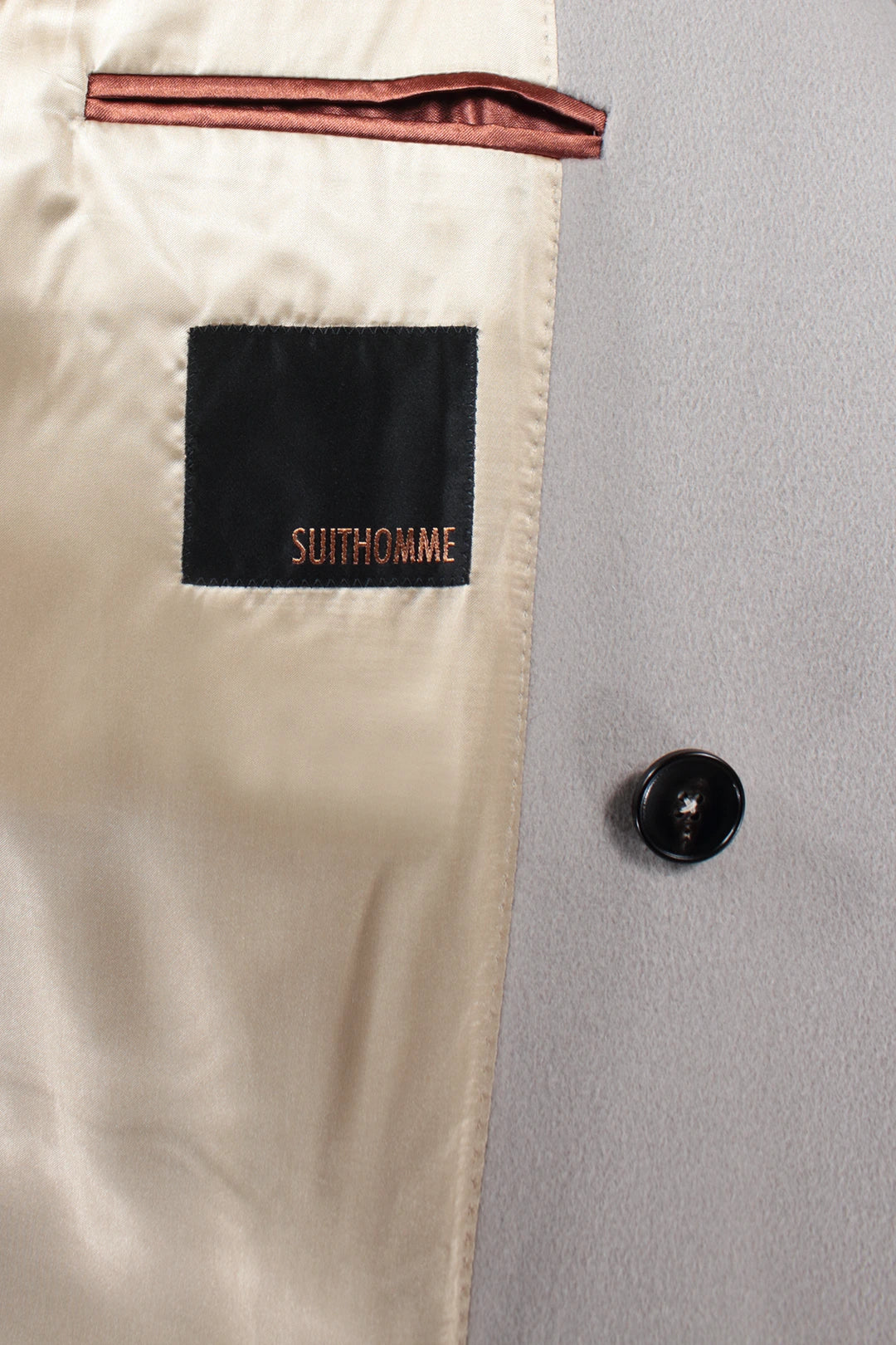 Cappotto doppiopetto in lana grigio perla brand