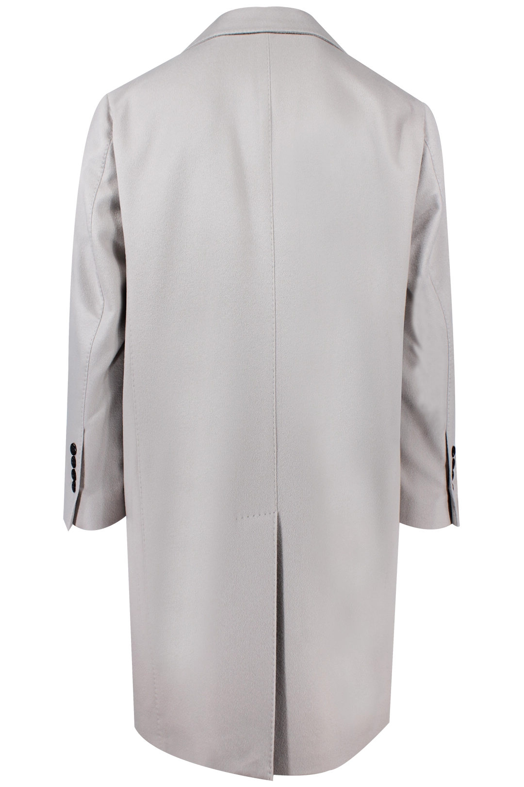 Cappotto doppiopetto in lana grigio perla retro