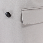 Cappotto doppiopetto in lana grigio perla tasca