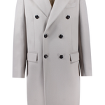 Cappotto doppiopetto in lana grigio perla