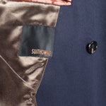 Cappotto doppiopetto in pura lana blu brand