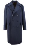 Cappotto doppiopetto in pura lana blu
