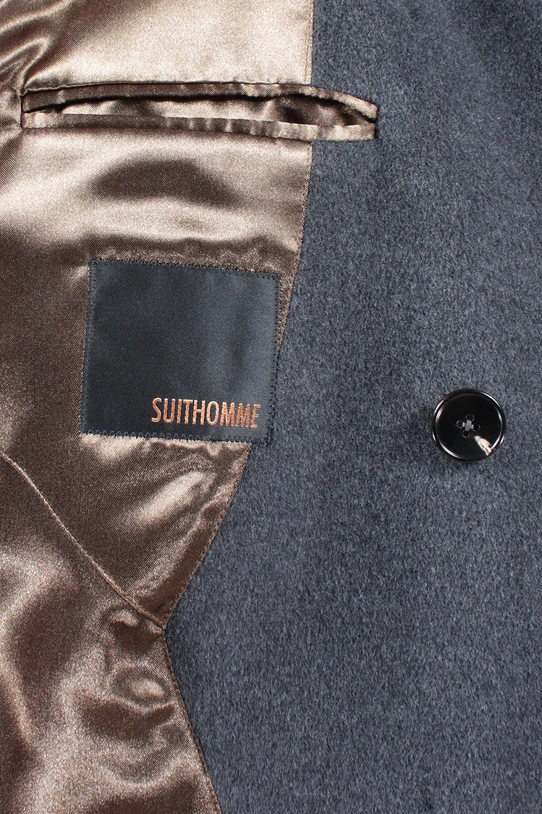 Cappotto doppiopetto in pura lana grigio brand