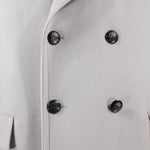 Cappotto doppiopetto in pura lana grigio perla bottoni