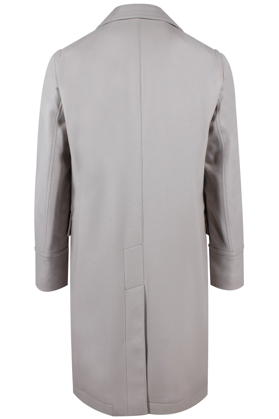 Cappotto doppiopetto in pura lana grigio perla retro