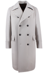 Cappotto doppiopetto in pura lana grigio perla