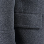 Cappotto doppiopetto in pura lana grigio tasca