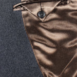 Cappotto doppiopetto in pura lana grigio taschino