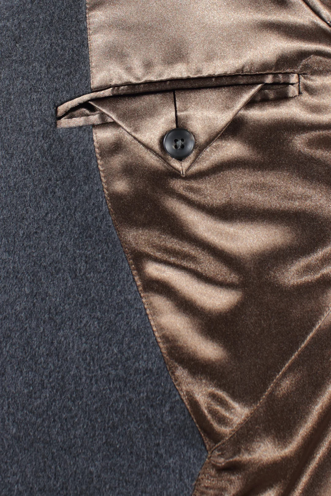 Cappotto doppiopetto in pura lana grigio taschino