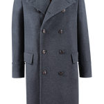 Cappotto doppiopetto in pura lana grigio