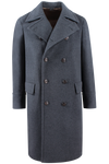 Cappotto doppiopetto in pura lana grigio