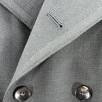 Cappotto doppiopetto con cintura in lana grigia rever