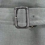 Cappotto doppiopetto con cintura in lana grigia cinghia