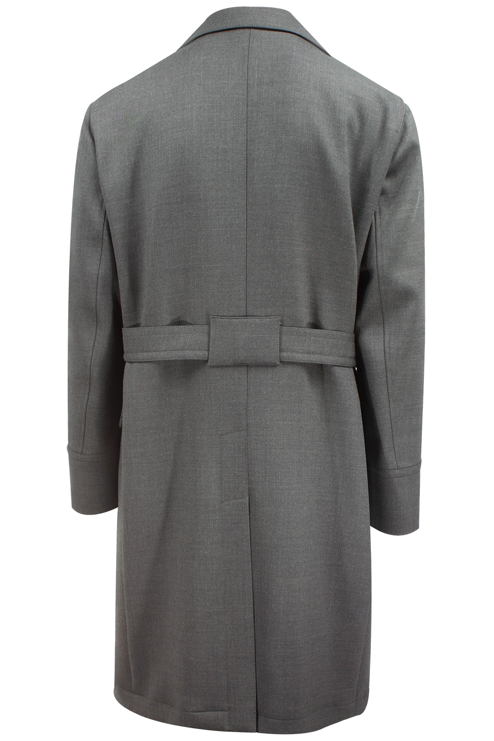 Cappotto con cintura in lana grigio antracite retro