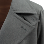 Cappotto doppiopetto con cintura in lana grigia rever