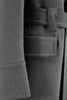 Load image into Gallery viewer, Cappotto con cintura in lana grigio antracite tasca