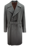 Cappotto con cintura in lana grigio antracite