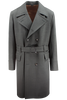 Load image into Gallery viewer, Cappotto con cintura in lana grigio antracite