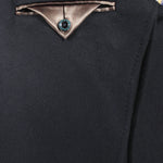 Cappotto in lana nera taschino