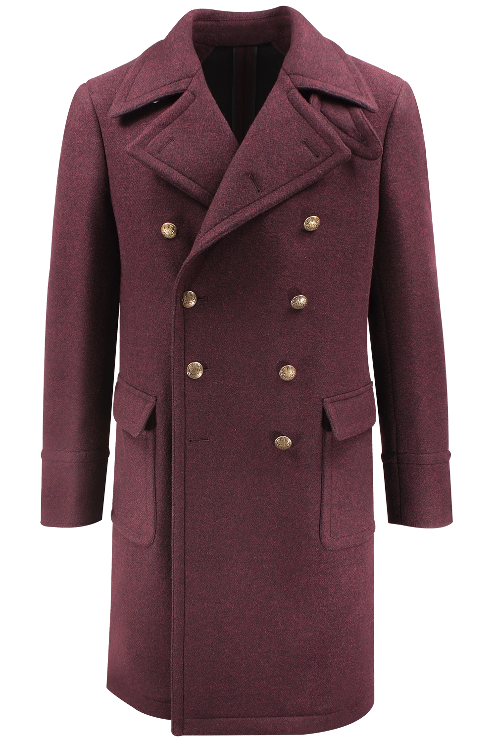 Cappotto in lana e cachemire bordeaux