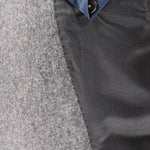 Cappotto sciallato in lana e cashmere tortora interno