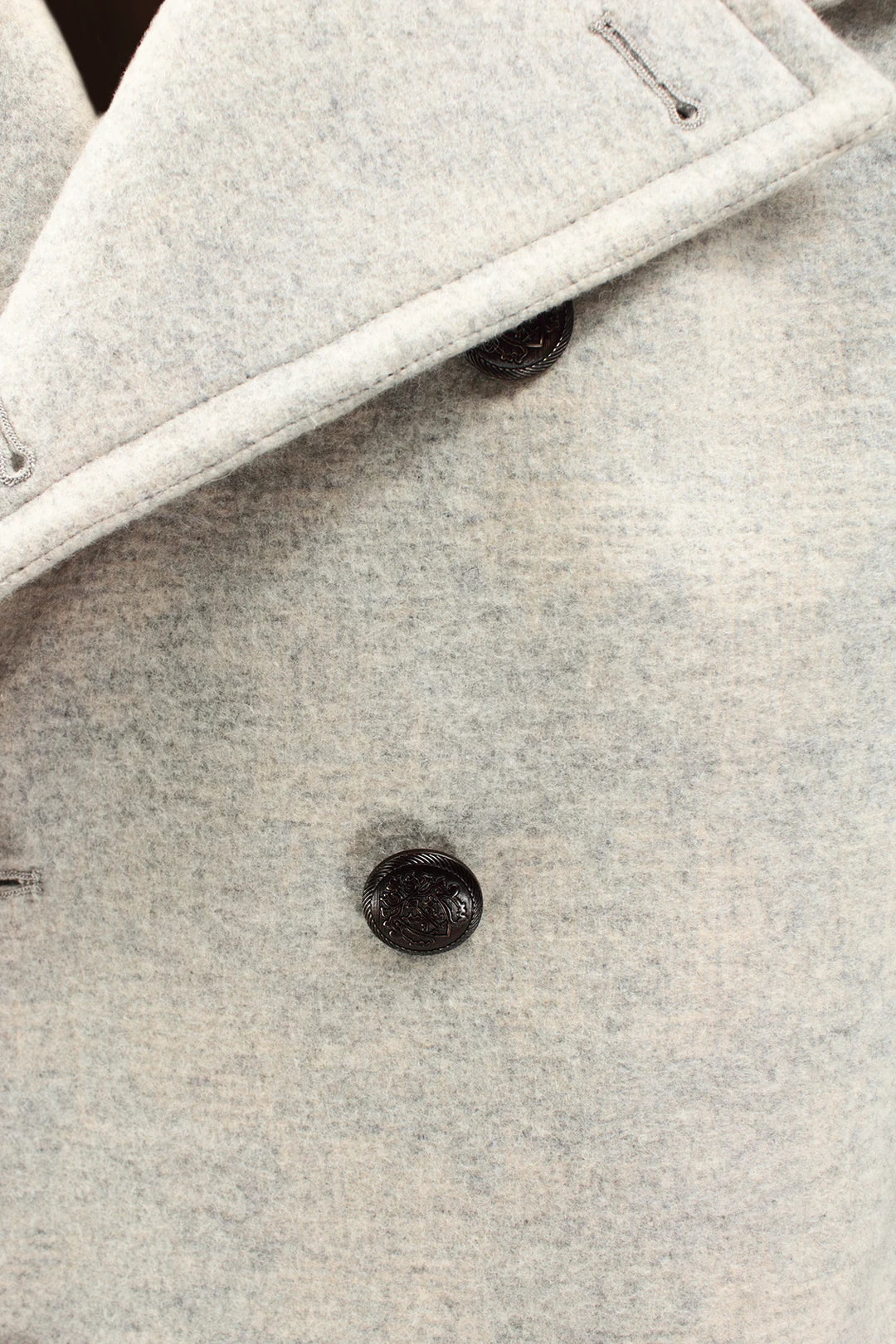 Cappotto doppiopetto in lana e cotone bianco bottone