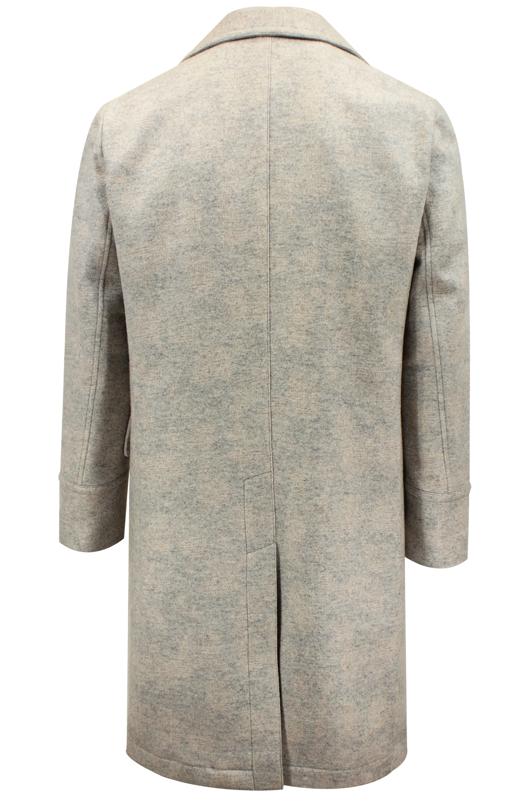 Cappotto doppiopetto in lana e cotone bianco retro