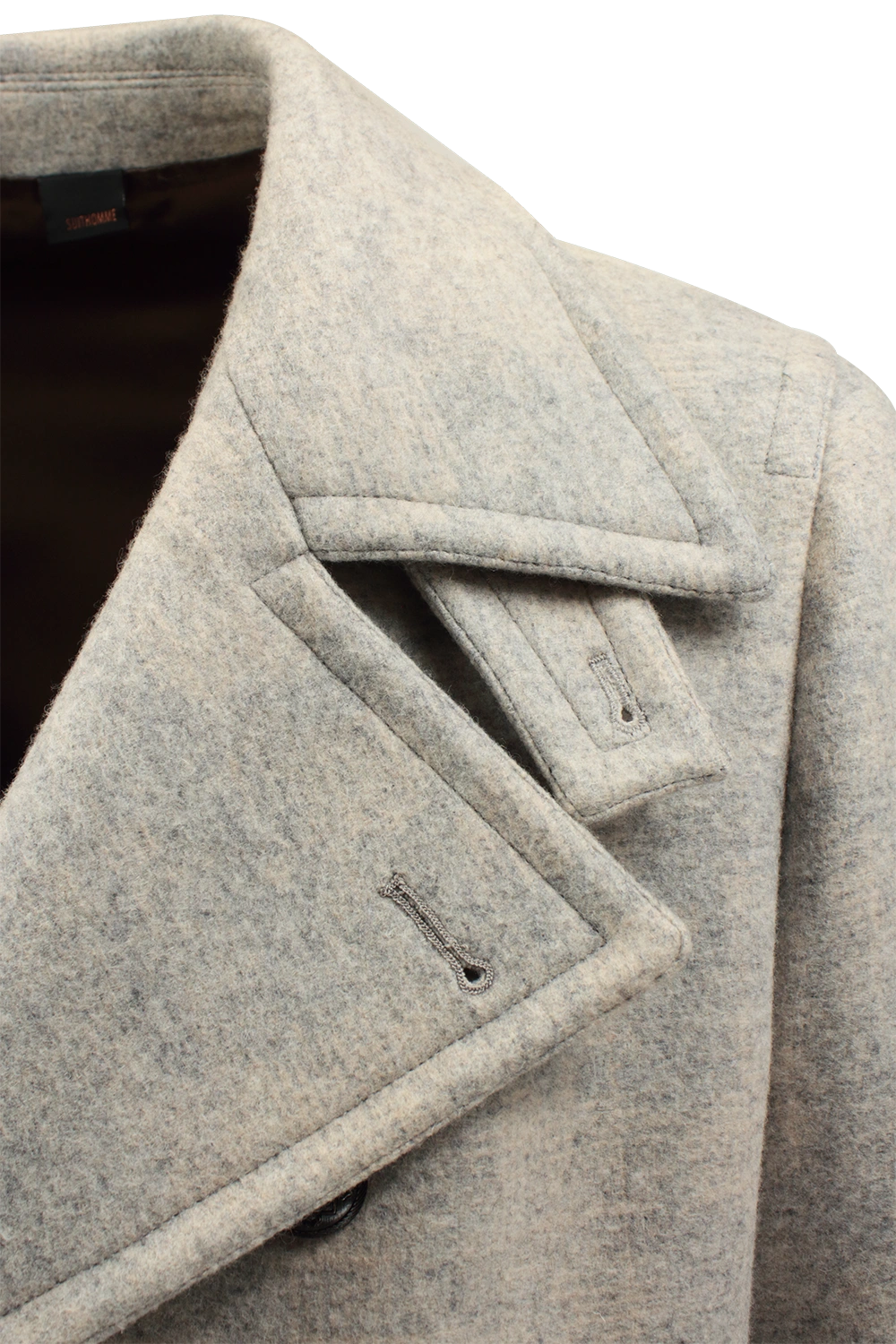 Cappotto in lana e cotone color ghiaccio rever