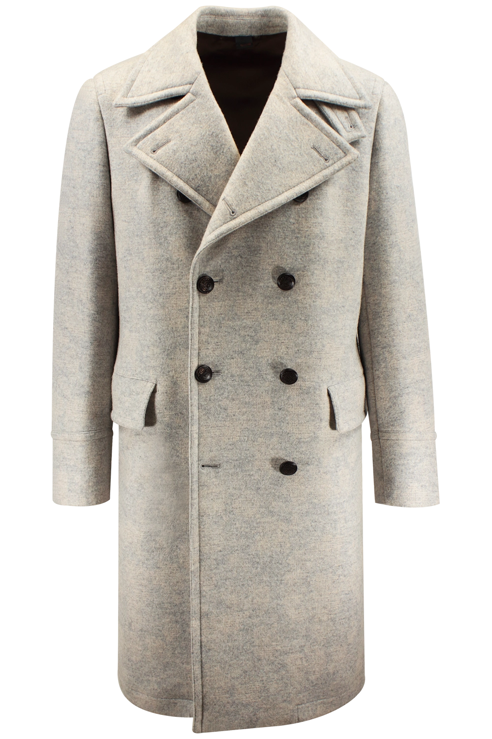 Cappotto in lana e cotone color ghiaccio