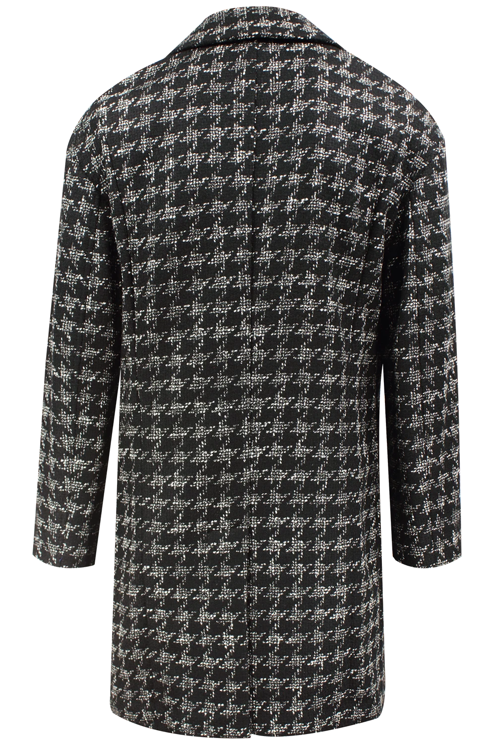 Cappotto in lana nera pied de poule retro