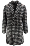 Cappotto in lana nera pied de poule