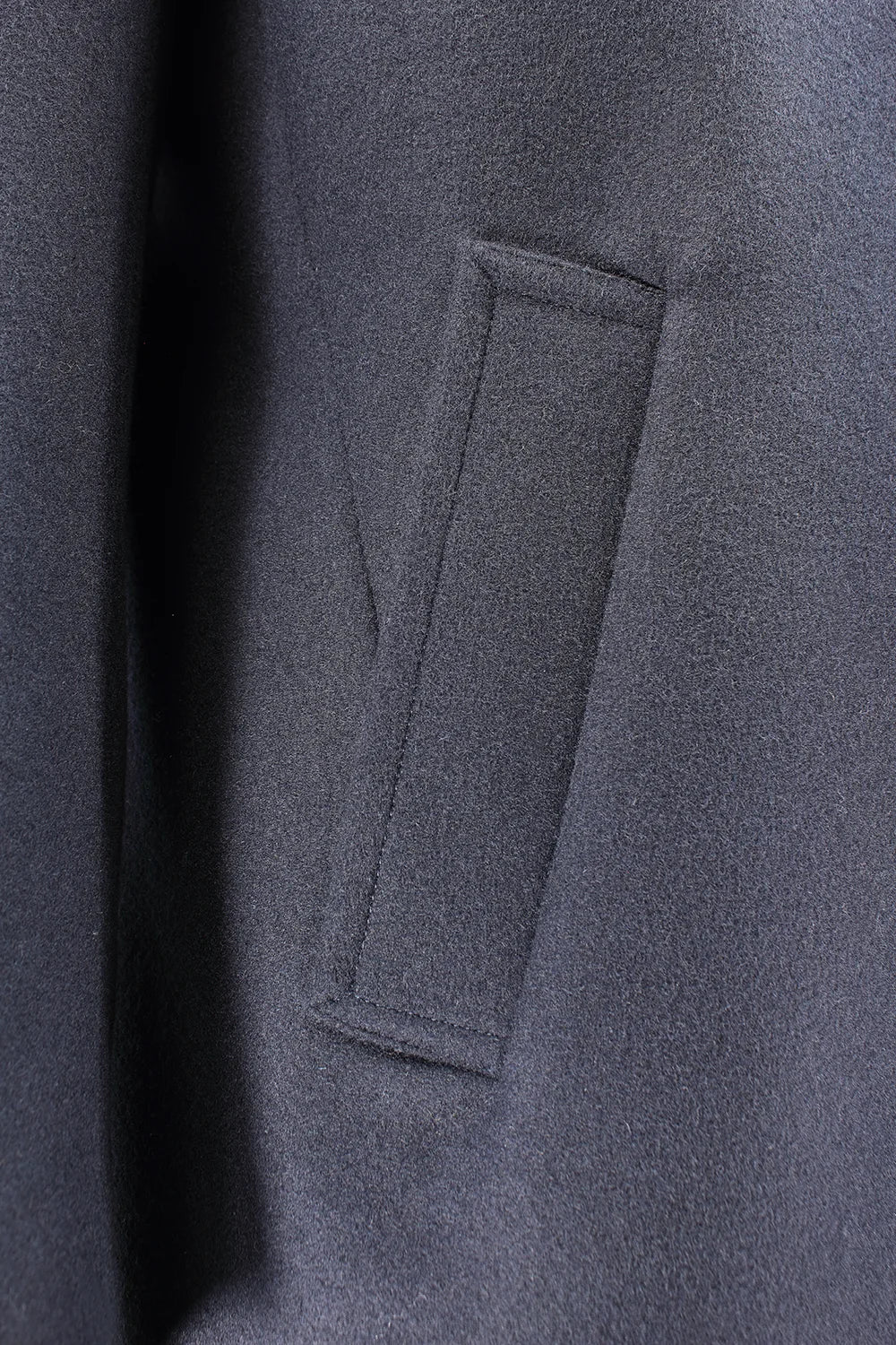 Cappotto trench in lana blu tasca